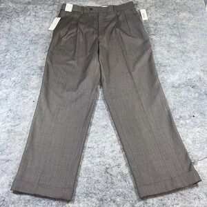 New Turnbury Dress Pants‎ Men's 34x30 Khaki Nailhead Wool Cuffed Trousers Casual